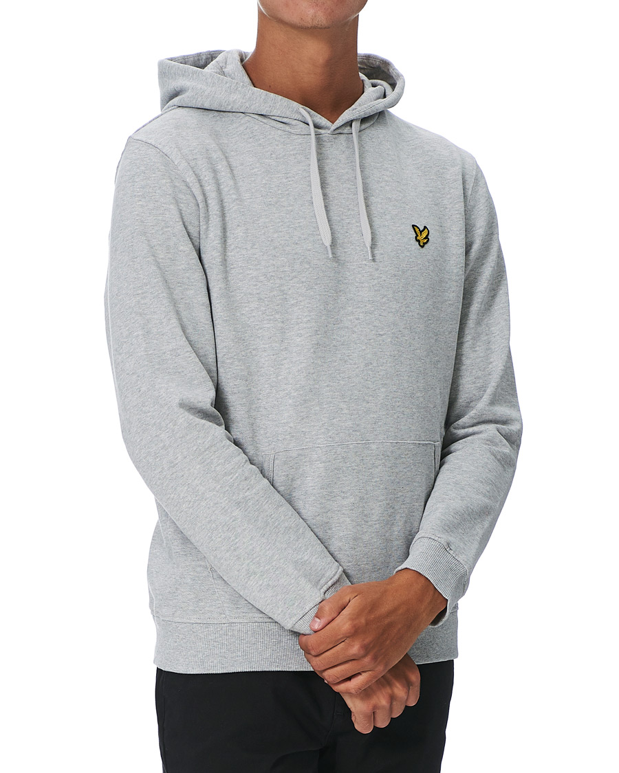 Herre | Trøjer | Lyle & Scott | Organic Cotton Pullover Hoodie Light Grey Melange