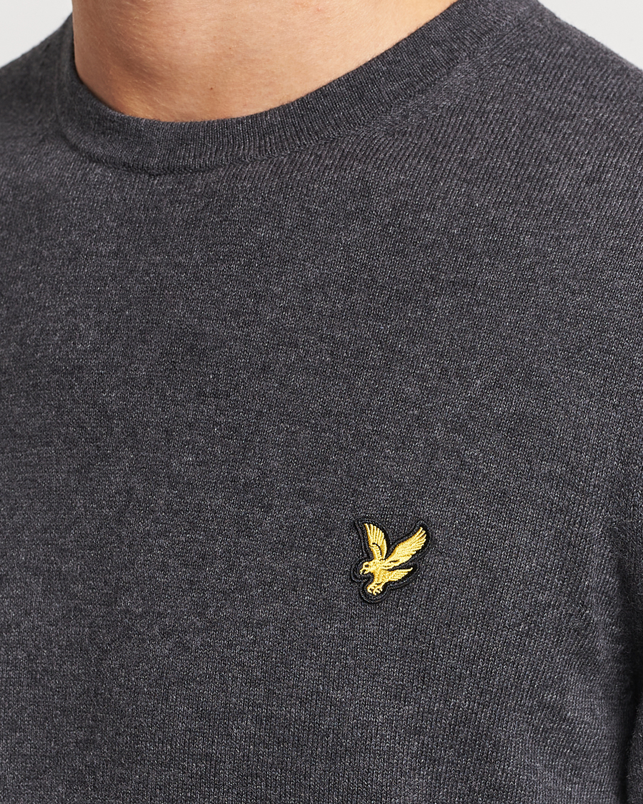 Herre | Trøjer | Lyle & Scott | Cotton/Merino Crew Neck Jumper Charcoal Marl