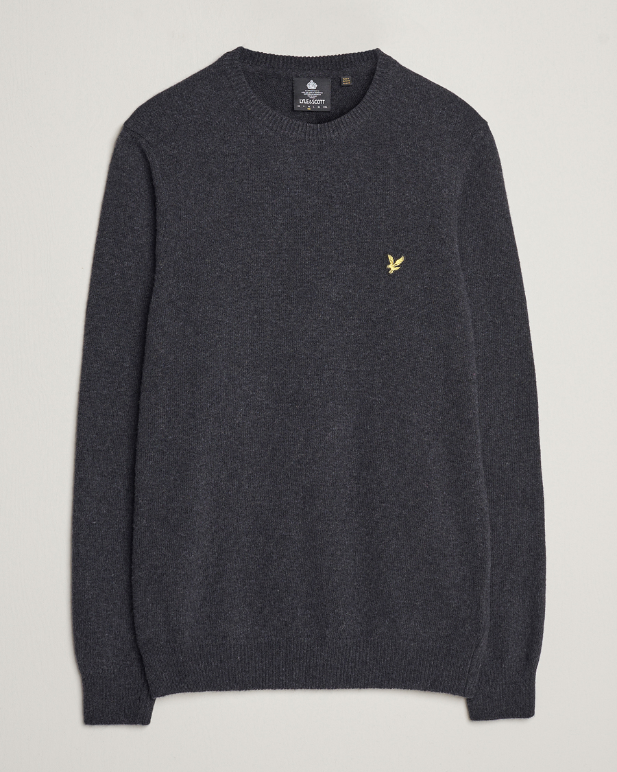 Herre | Trøjer | Lyle & Scott | Lambswool Crew Neck Pullover Charcoal Marl