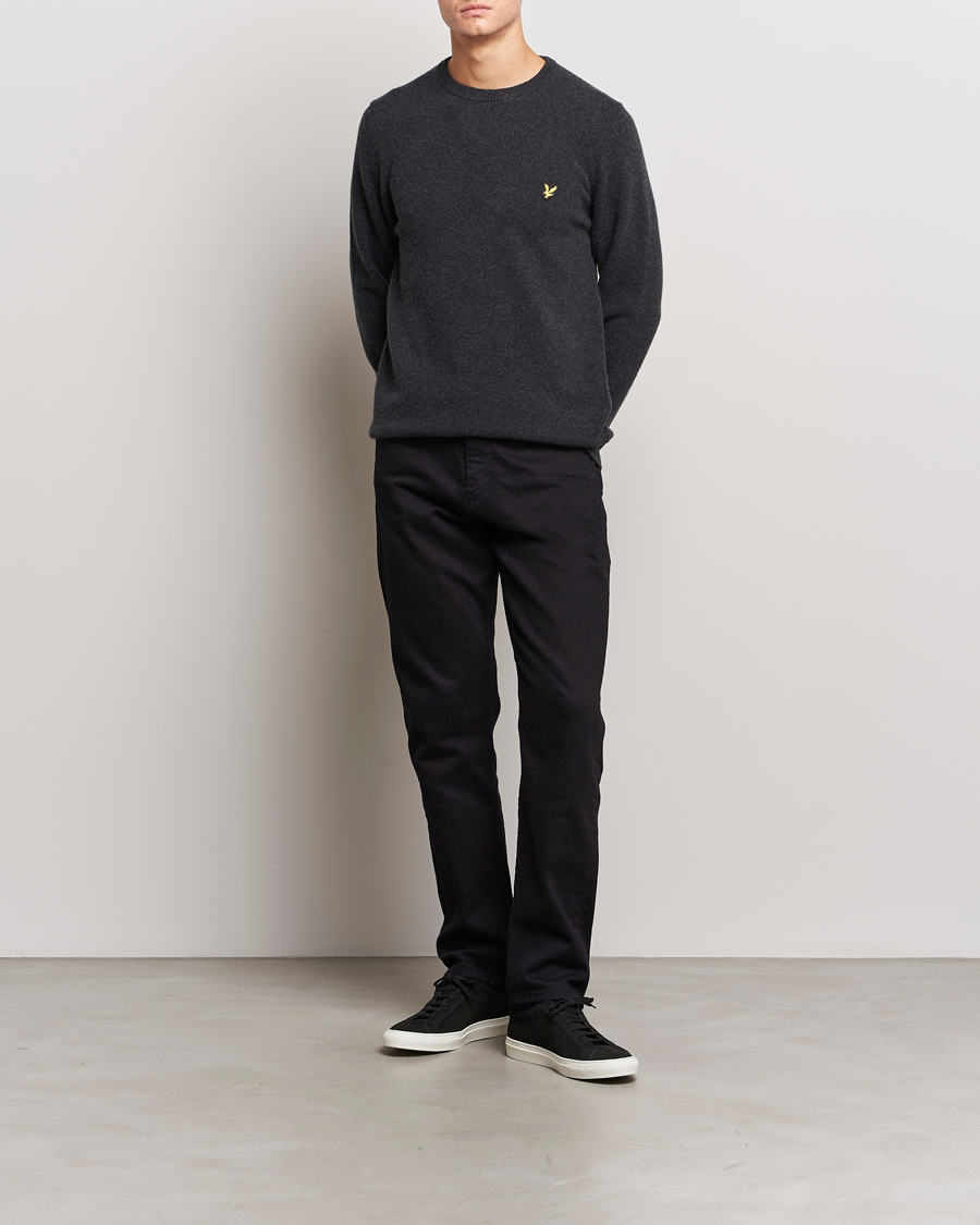 Herre | Trøjer | Lyle & Scott | Lambswool Crew Neck Pullover Charcoal Marl