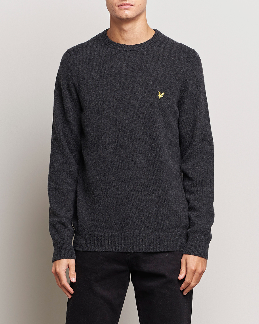 Herre | Lyle & Scott | Lyle & Scott | Lambswool Crew Neck Pullover Charcoal Marl