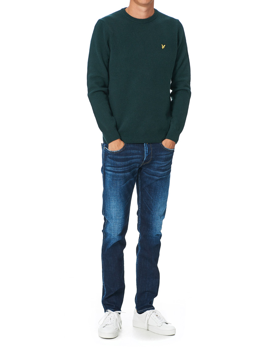 Herre | Trøjer | Lyle & Scott | Lambswool Crew Neck Pullover Dark Green Marl