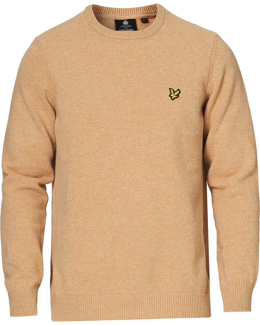 Herre | Trøjer | Lyle & Scott | Lambswool Crew Neck Pullover Tan Marl