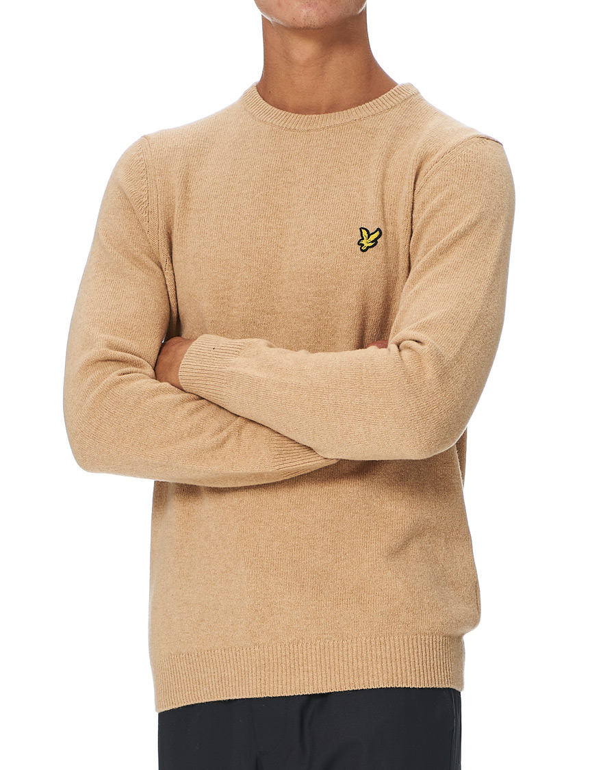 Herre | Trøjer | Lyle & Scott | Lambswool Crew Neck Pullover Tan Marl
