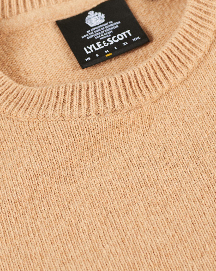 Herre | Trøjer | Lyle & Scott | Lambswool Crew Neck Pullover Tan Marl