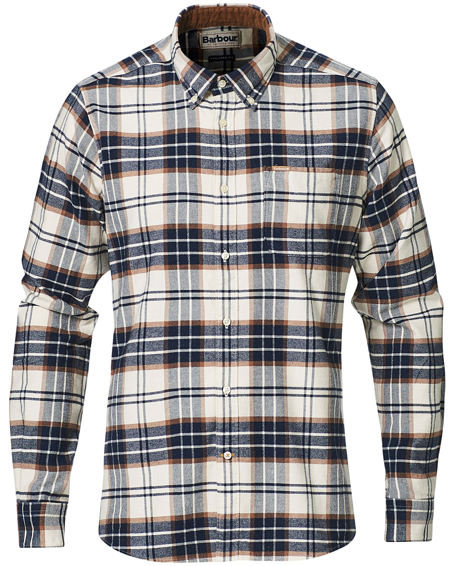 Barbour Lifestyle Portdown Flannel Check Shirt Ecru CareOfCarl