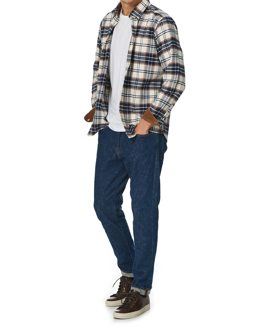 Herre | Skjorter | Barbour Lifestyle | Portdown Flannel Check Shirt Ecru