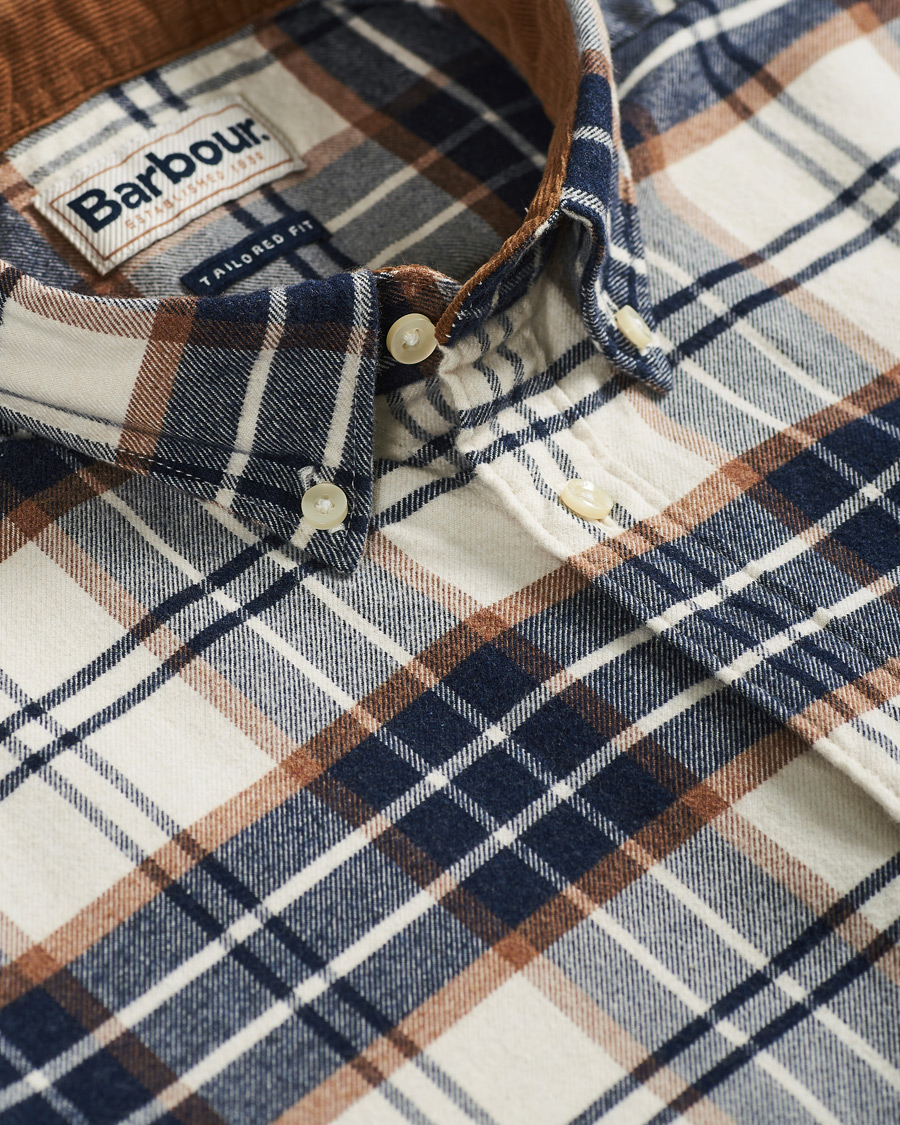 Herre | Skjorter | Barbour Lifestyle | Portdown Flannel Check Shirt Ecru