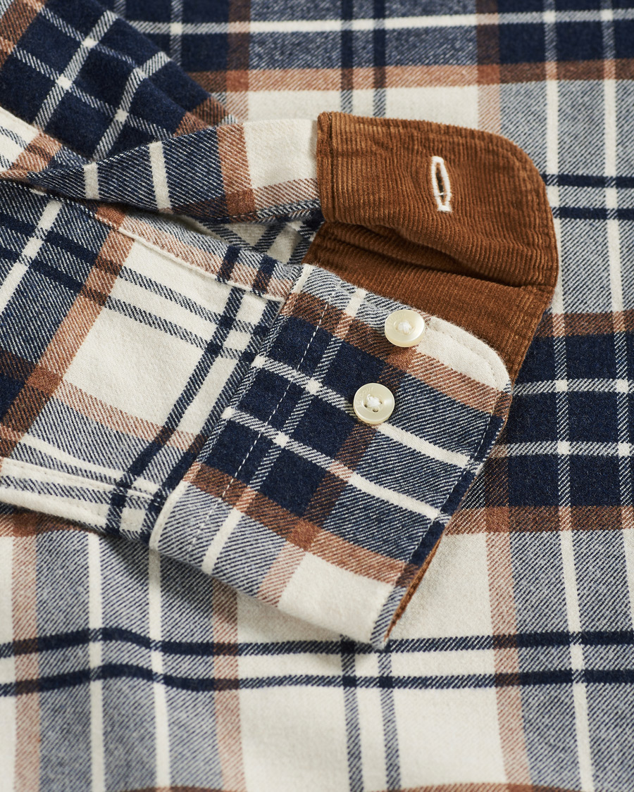 Herre | Skjorter | Barbour Lifestyle | Portdown Flannel Check Shirt Ecru