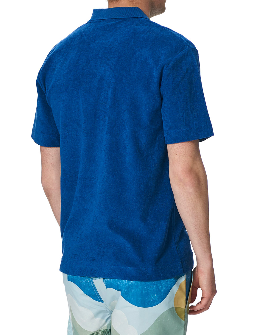 Herre | Polotrøjer | Sunspel | Organic Cotton Towelling Polo Blue