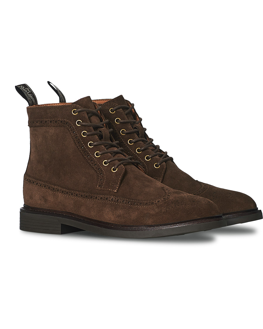 Herre | Polo Ralph Lauren Asher Wing Tip Boot Chocolate Brown Suede | Polo Ralph Lauren | Asher Wing Tip Boot Chocolate Brown Suede