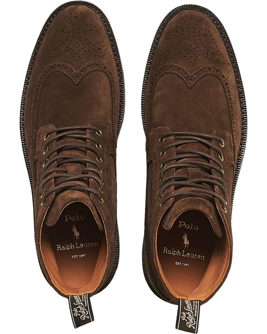 Herre | Polo Ralph Lauren Asher Wing Tip Boot Chocolate Brown Suede | Polo Ralph Lauren | Asher Wing Tip Boot Chocolate Brown Suede