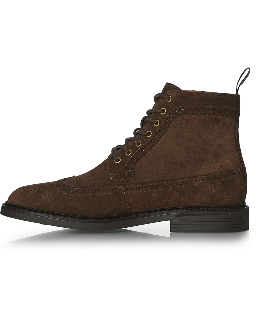 Herre | Polo Ralph Lauren Asher Wing Tip Boot Chocolate Brown Suede | Polo Ralph Lauren | Asher Wing Tip Boot Chocolate Brown Suede