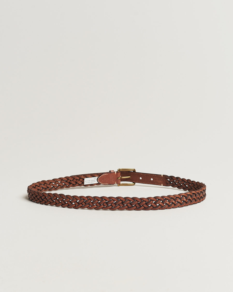 Herre |  | Polo Ralph Lauren | Leather Braided Belt Saddle Brown