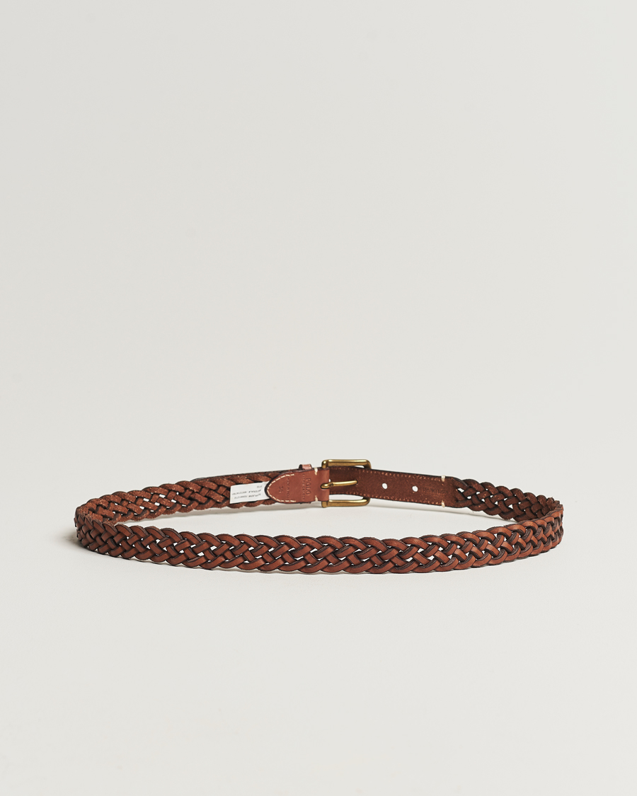 Herre | | Polo Ralph Lauren | Leather Braided Belt Saddle Brown