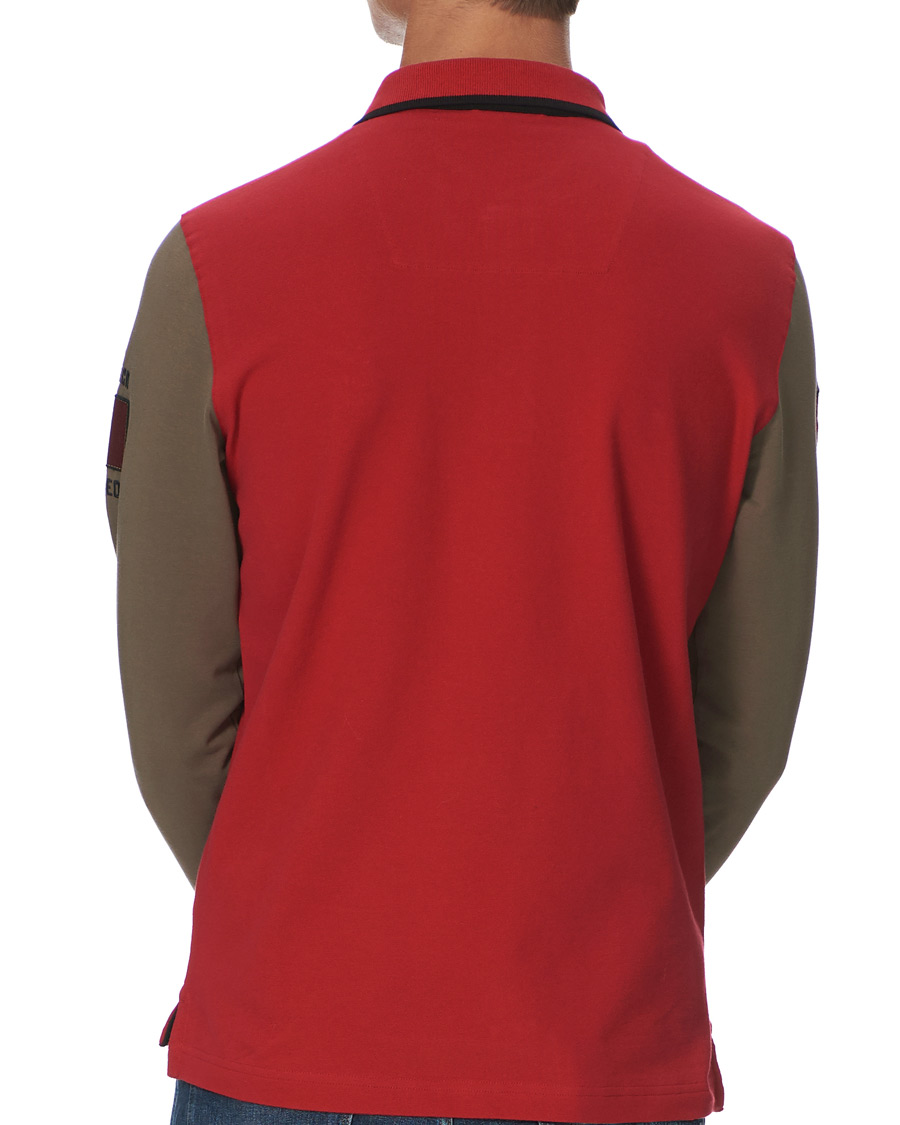 Herre | Trøjer | Aeronautica Militare | Long Sleve Logo Polo Military/Black/Red