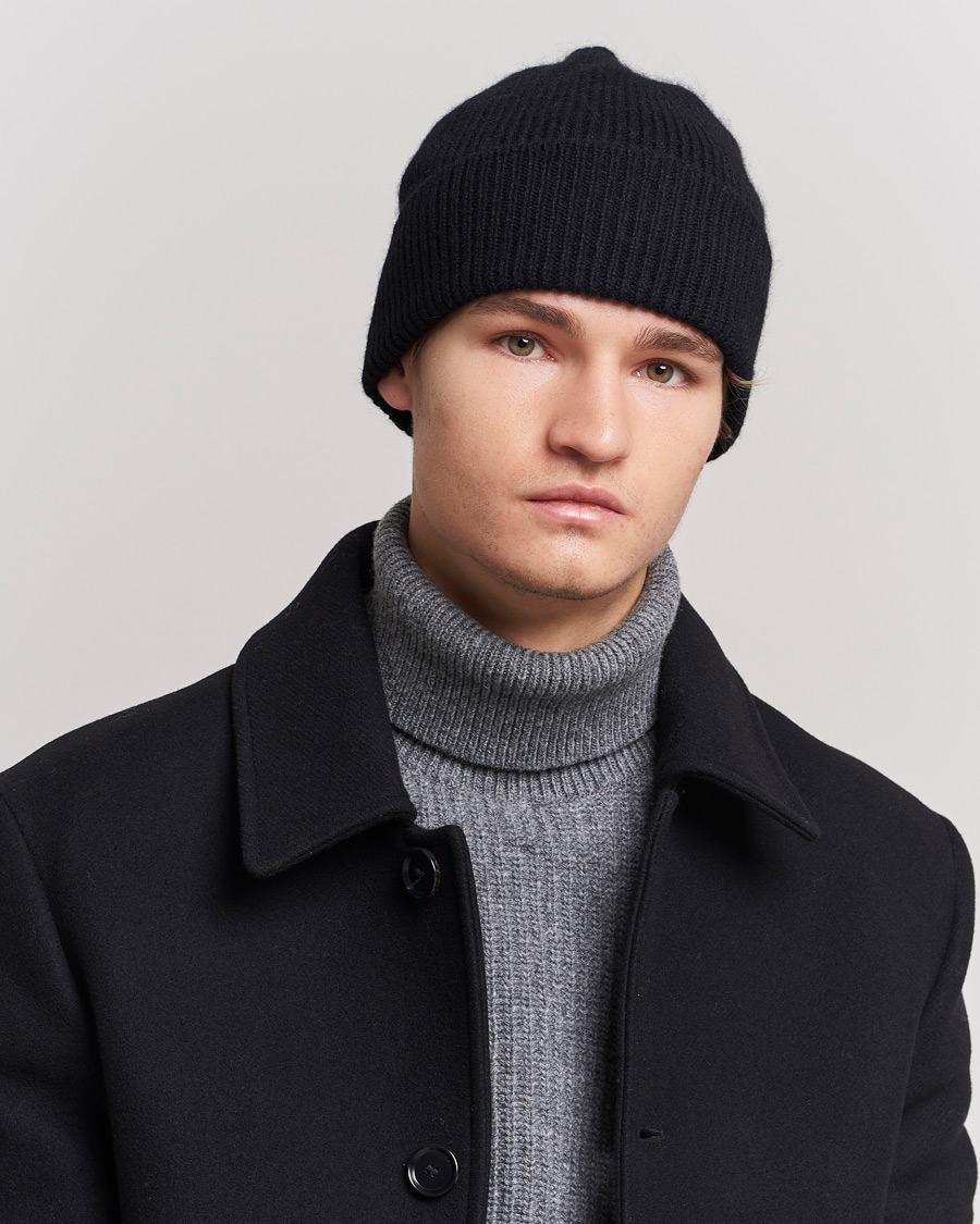 Herre | Huer | Le Bonnet | Lambswool/Caregora Beanie Onyx