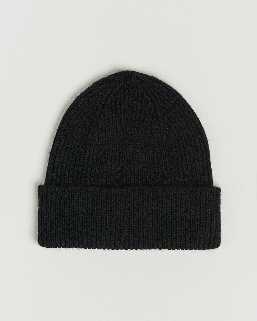 Herre | Huer | Le Bonnet | Lambswool/Caregora Beanie Onyx