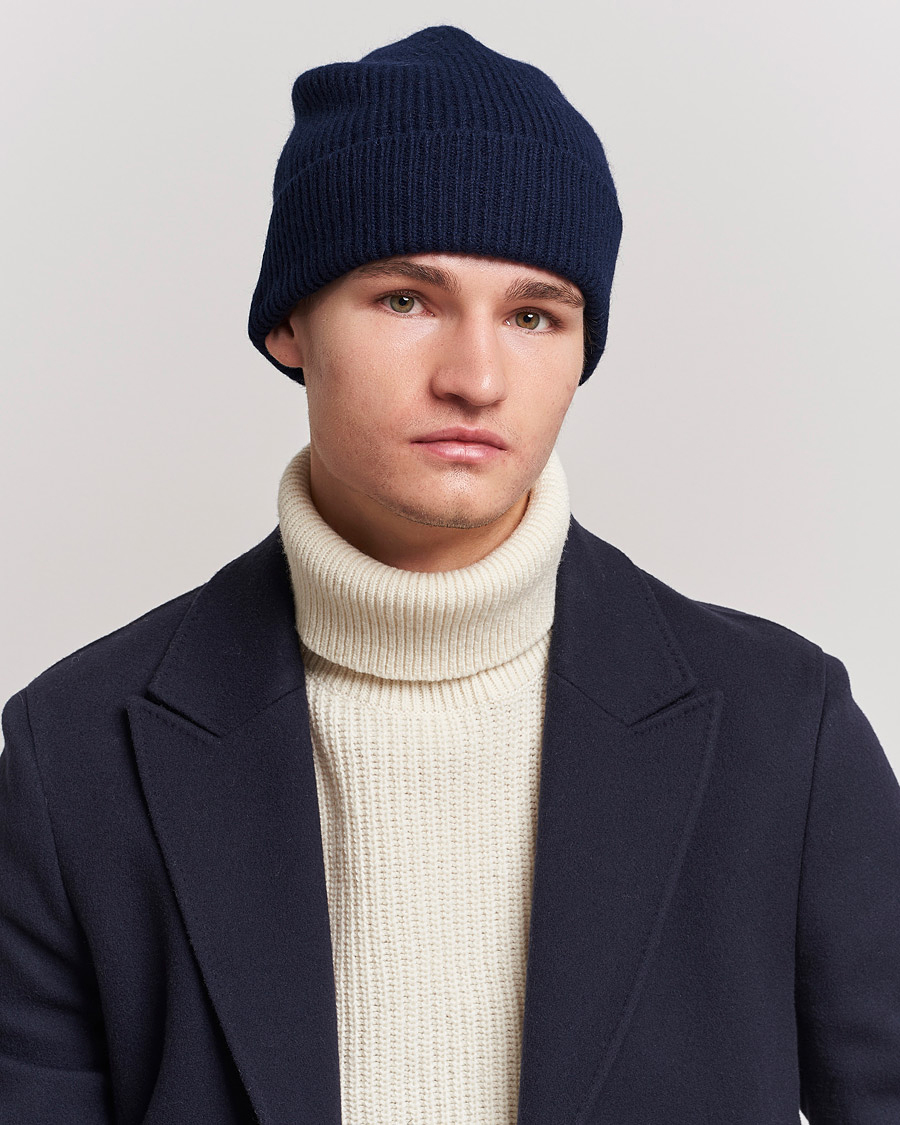 Herre | Afdelinger | Le Bonnet | Lambswool/Caregora Beanie Midnight