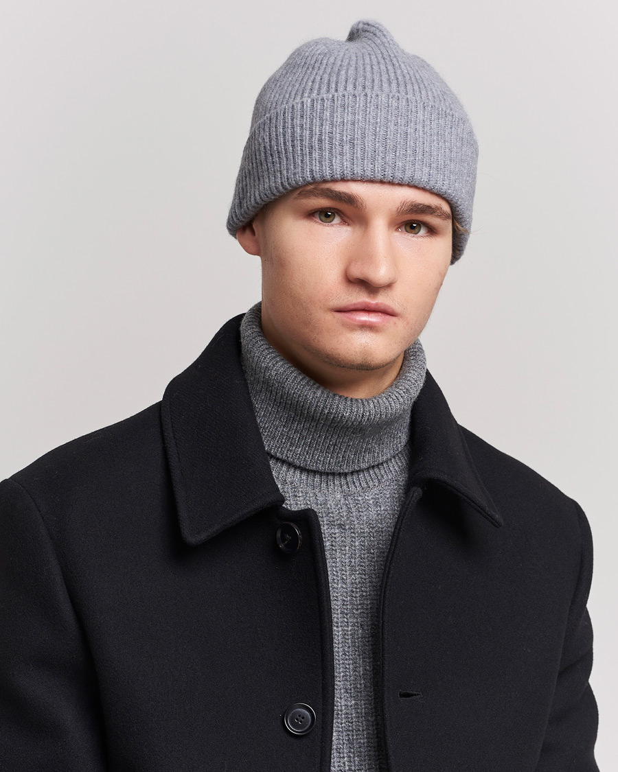 Herre | Huer | Le Bonnet | Lambswool/Caregora Beanie Smoke