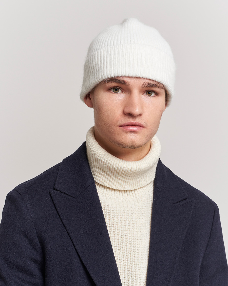 Herre | Contemporary Creators | Le Bonnet | Lambswool/Caregora Beanie Snow