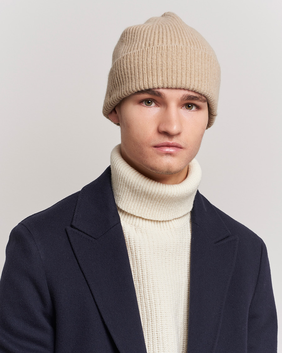 Herre | Afdelinger | Le Bonnet | Lambswool/Caregora Beanie Sand