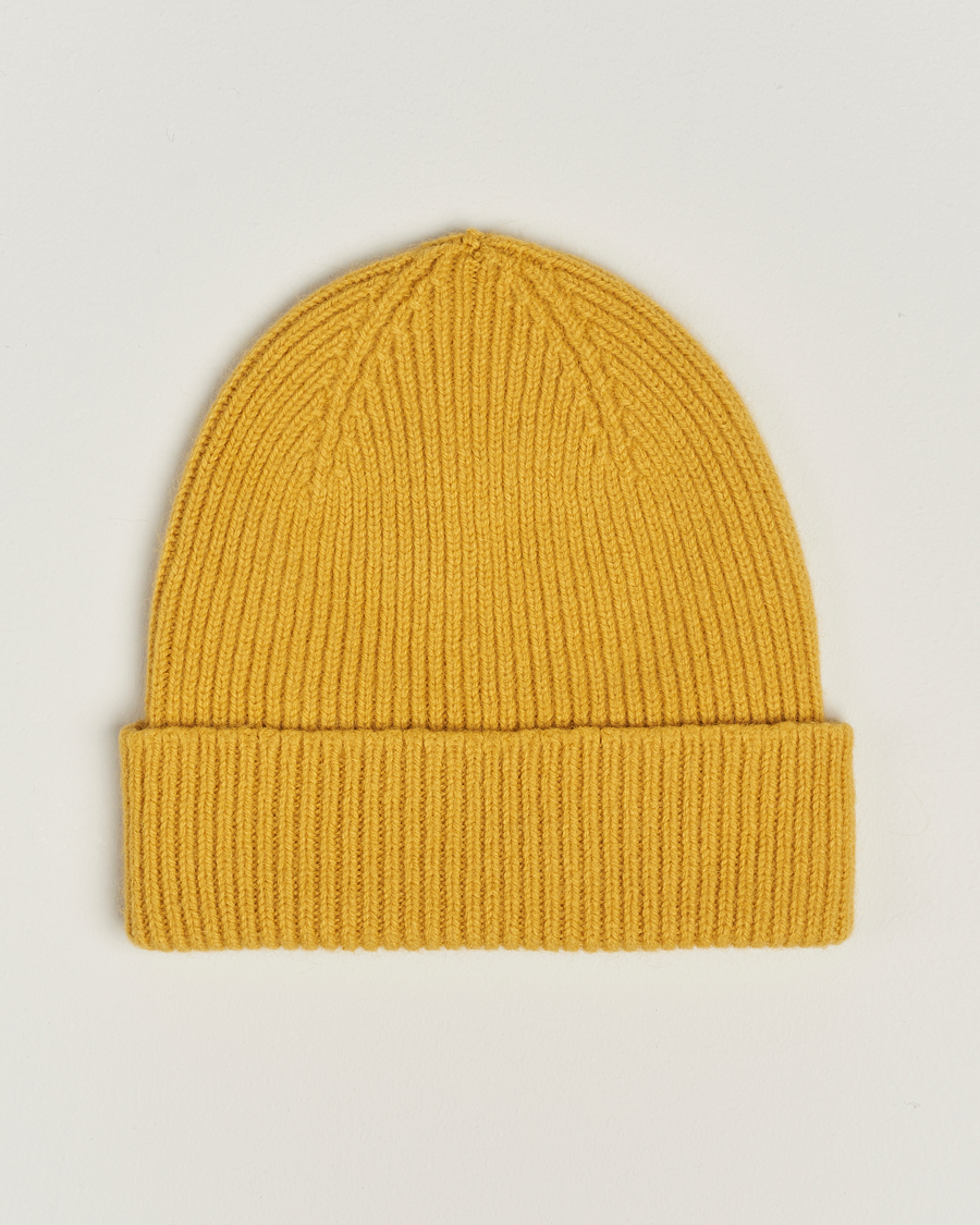 Herre | Huer | Le Bonnet | Lambswool/Caregora Beanie Mustard