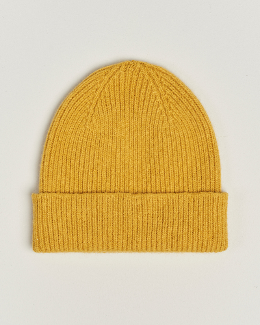 Herre | Huer | Le Bonnet | Lambswool/Caregora Beanie Mustard