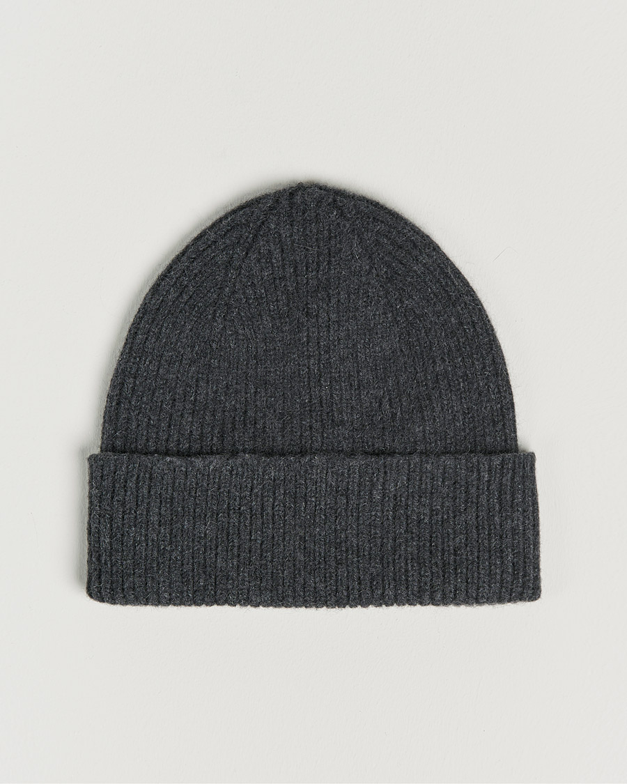Herre | Huer | Le Bonnet | Lambswool/Caregora Beanie Graphite