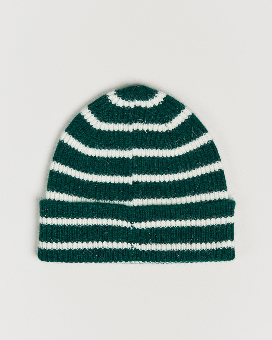 Herre | Huer | Le Bonnet | Lambswool/Caregora Beanie Moss Strip