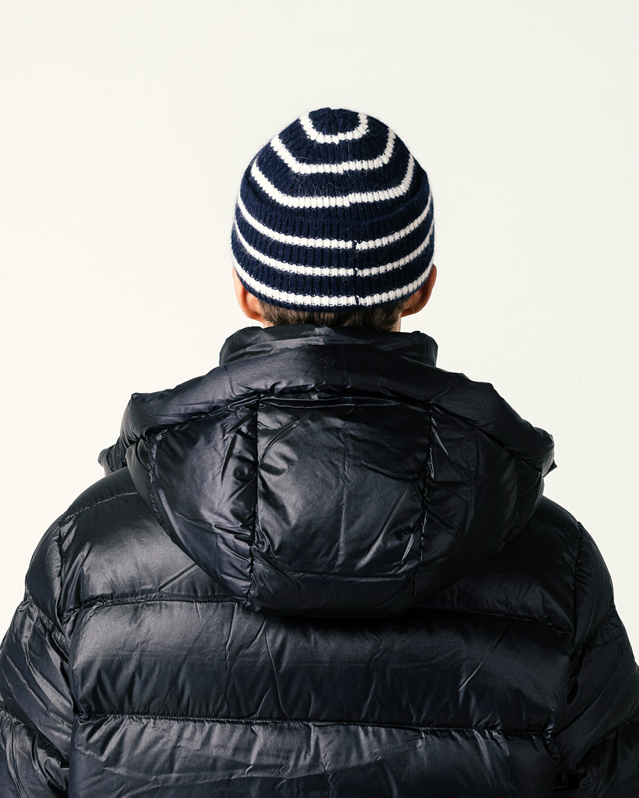 Herre | Huer | Le Bonnet | Lambswool/Caregora Beanie Midnight Stripe
