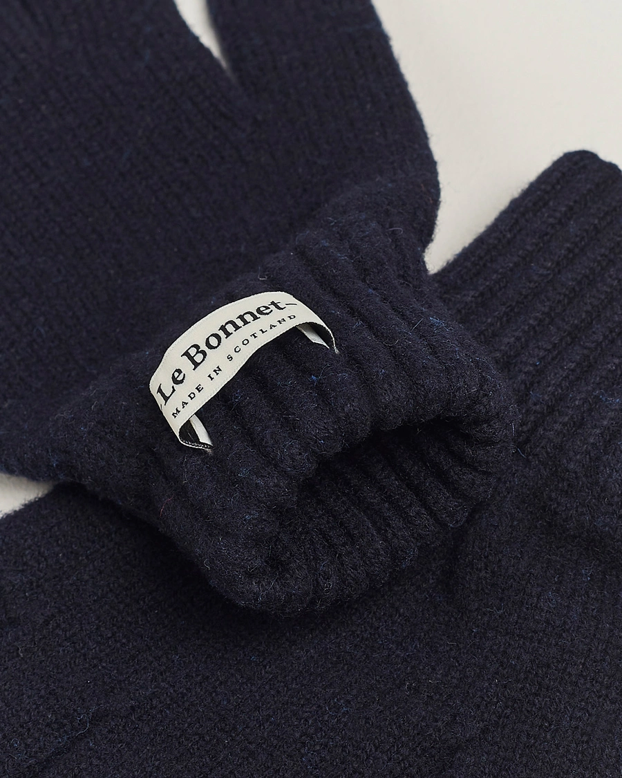 Herre | Tilbehør | Le Bonnet | Merino Wool Gloves Midnight