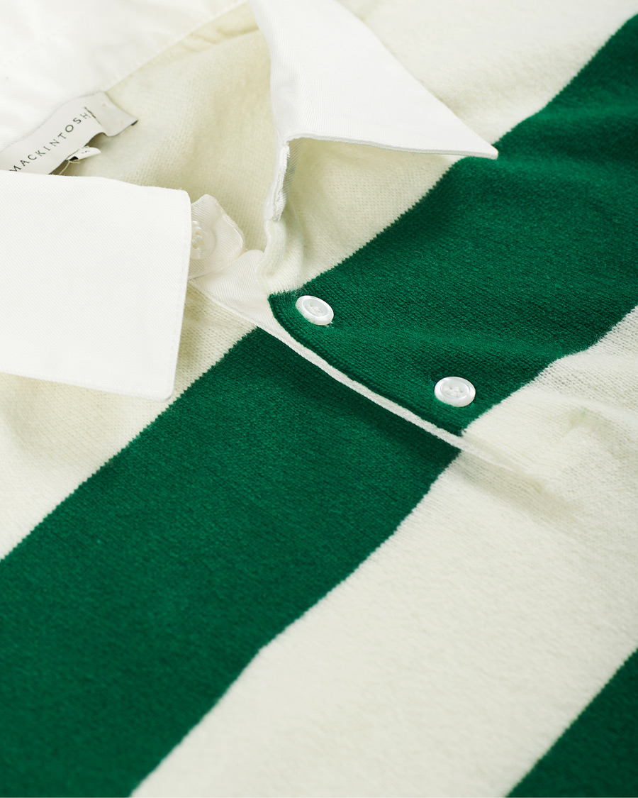 Herre | Trøjer | Mackintosh | Knitted Wool Rugby Sweater Green/White
