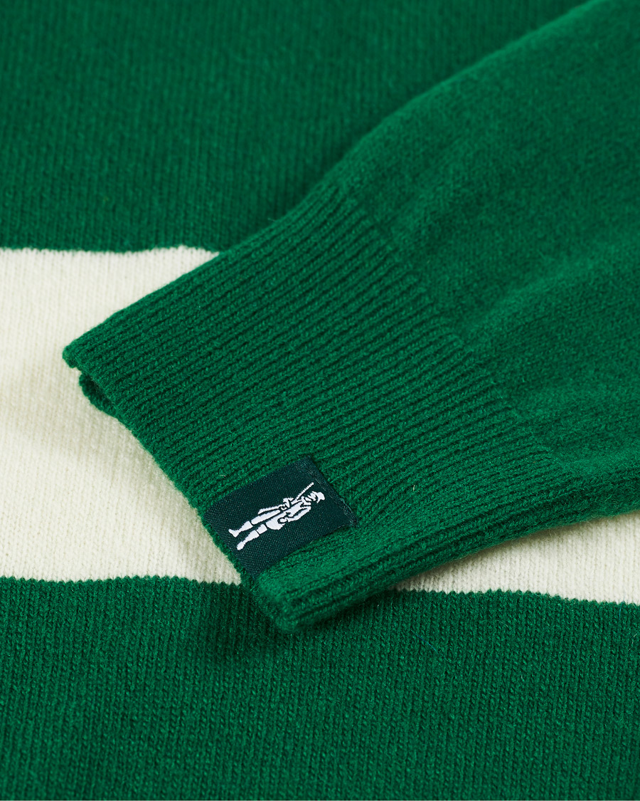 Herre | Trøjer | Mackintosh | Knitted Wool Rugby Sweater Green/White