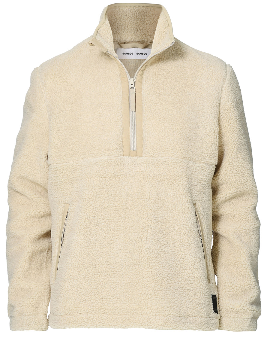 Herre | Trøjer | Samsøe Samsøe | Samsøe & Samsøe Timo Fleece Half Zip Brown Rice