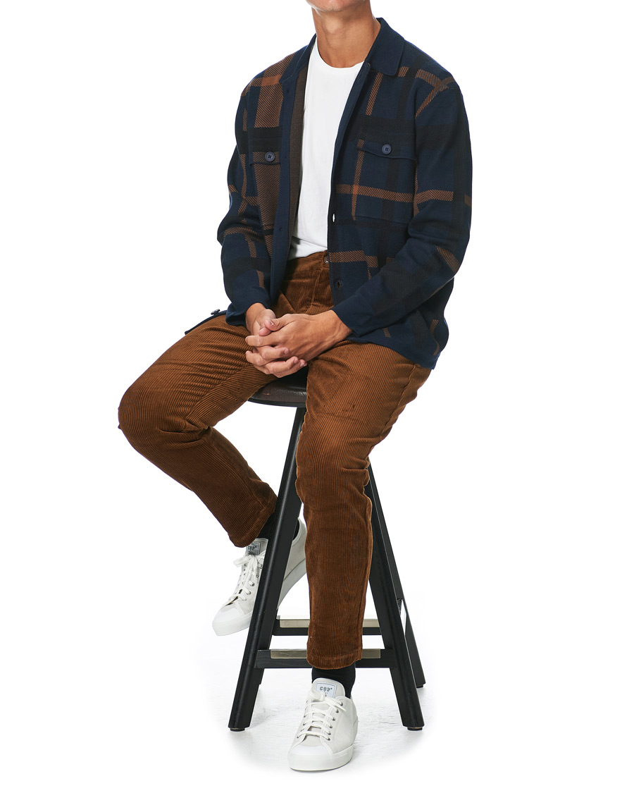 Herre | Trøjer | Samsøe Samsøe | Samsøe & Samsøe Ryder Checked Cardigan Sky Captain
