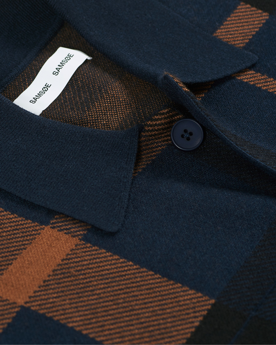 Herre | Trøjer | Samsøe Samsøe | Samsøe & Samsøe Ryder Checked Cardigan Sky Captain