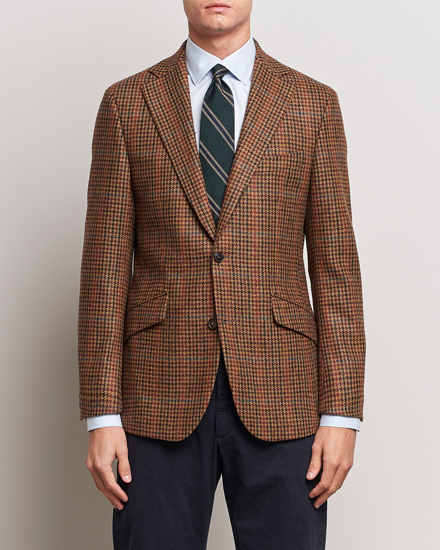 Herre | Blazere & jakker | Walker Slater | Edward Lambswool Houndstooth Blazer Tan
