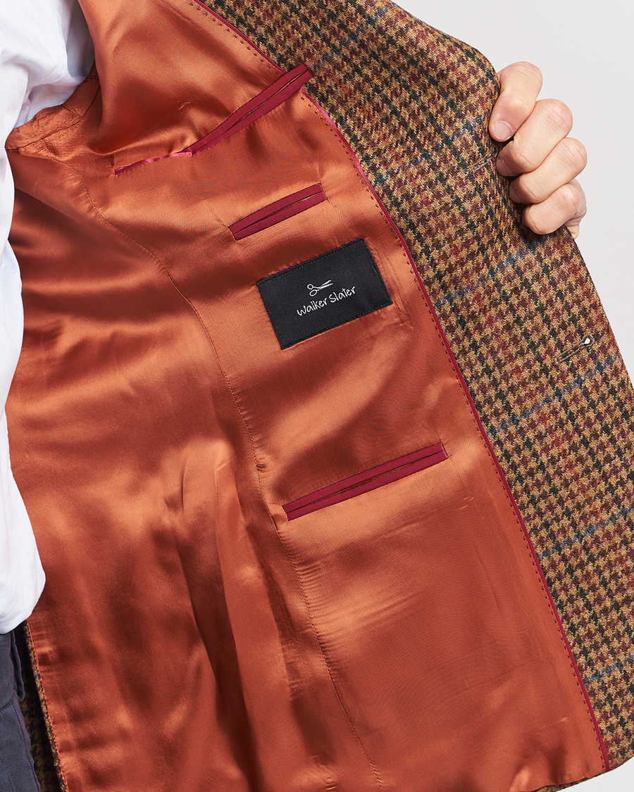 Herre | Blazere & jakker | Walker Slater | Edward Lambswool Houndstooth Blazer Tan