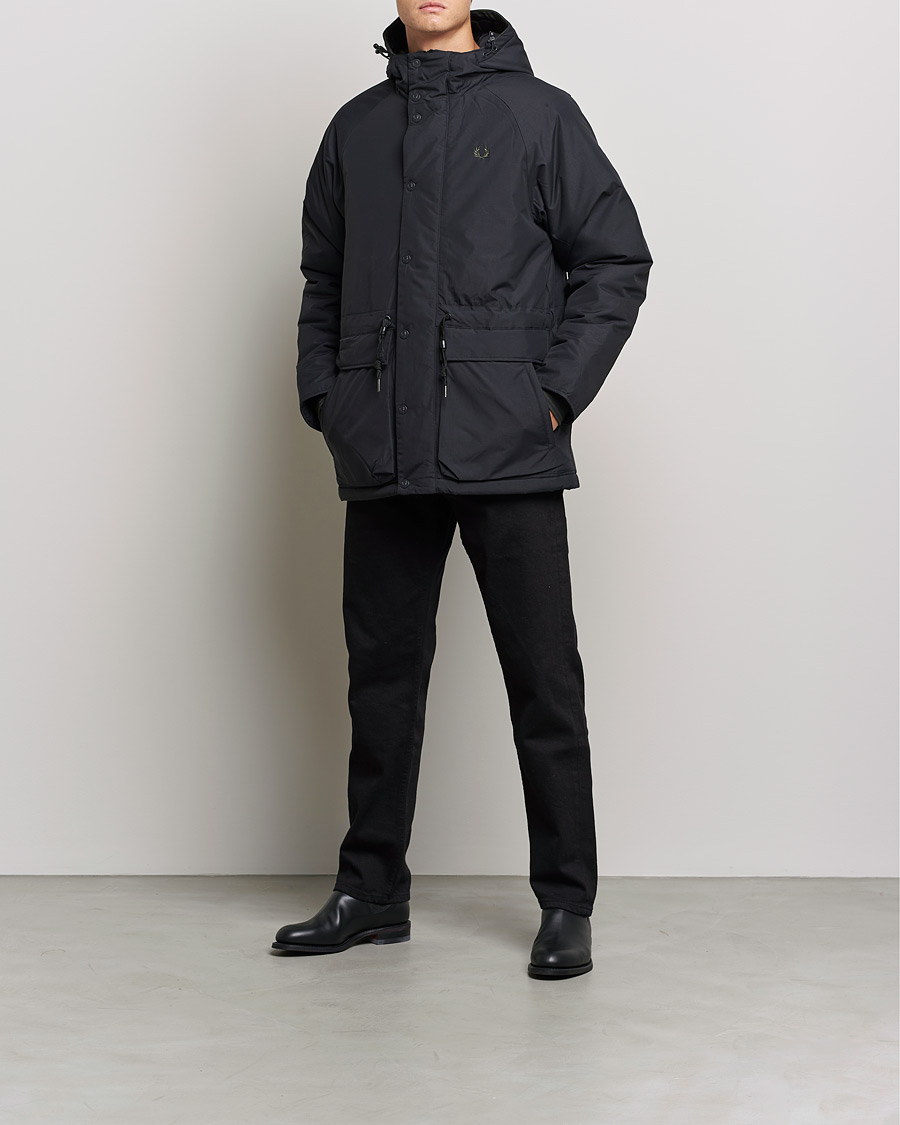 Herre | Fred Perry | Fred Perry | Padded Zip Through Parka  Black