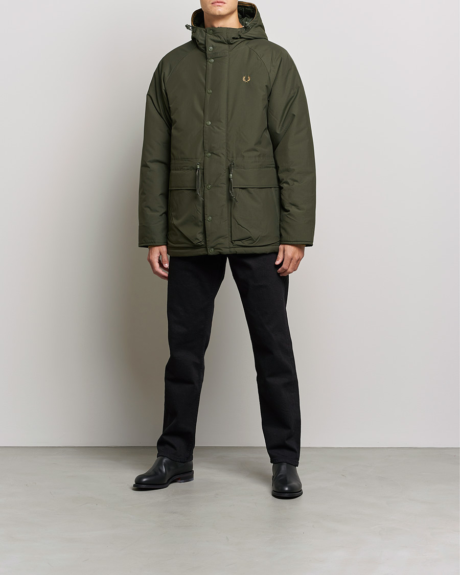 Herre | Parkas | Fred Perry | Padded Zip Through Parka  Hunting Green