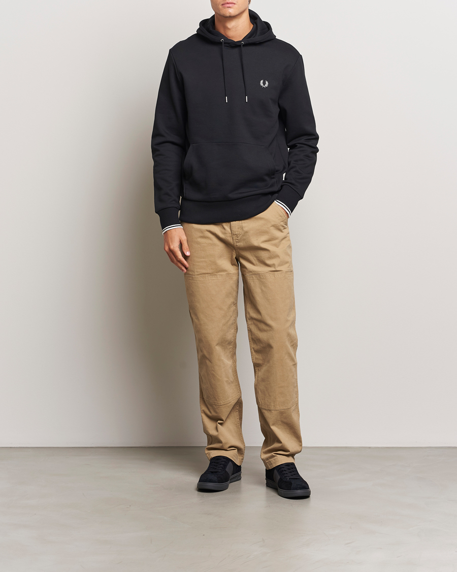 Herre | Trøjer | Fred Perry | Tipped Hoodie Black