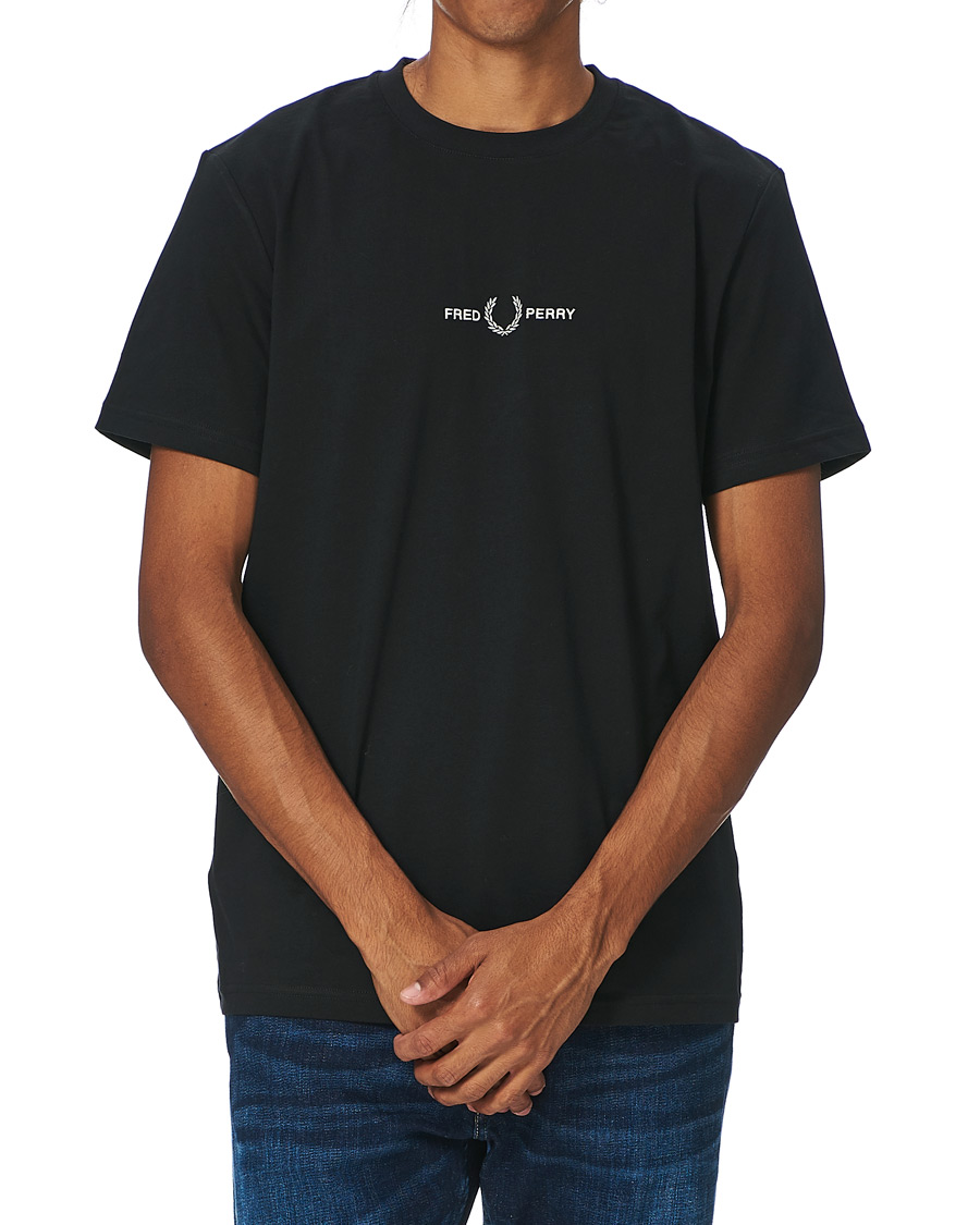 Herre | T-Shirts | Fred Perry | Embroidered T-Shirt Black