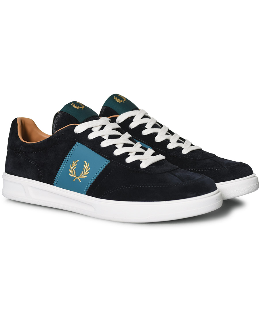 Herre | Fred Perry Suede Panel Sneakers Navy | Fred Perry | Suede Panel Sneakers Navy