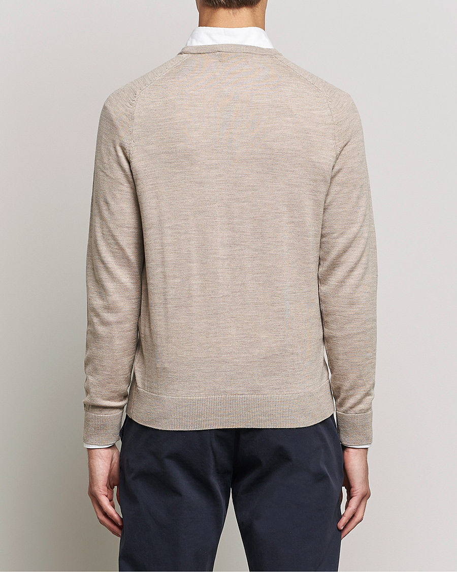 Herre | Trøjer | Morris | Merino O-Neck Khaki Melange