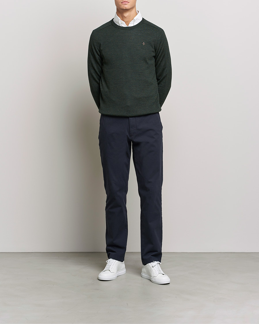 Herre | Trøjer | Morris | Merino O-neck Olive Melange