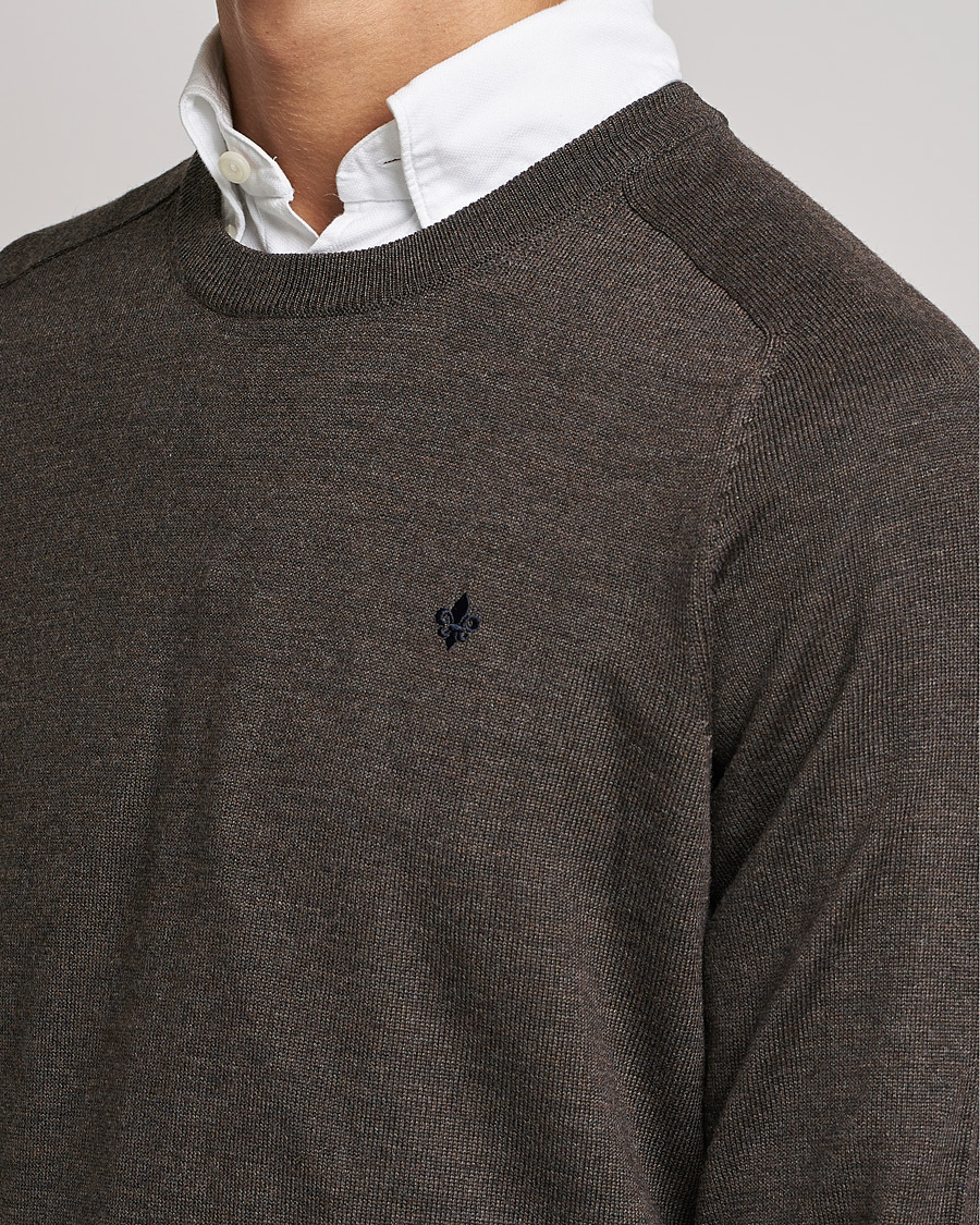 Herre | Trøjer | Morris | Merino O-neck Brown Melange