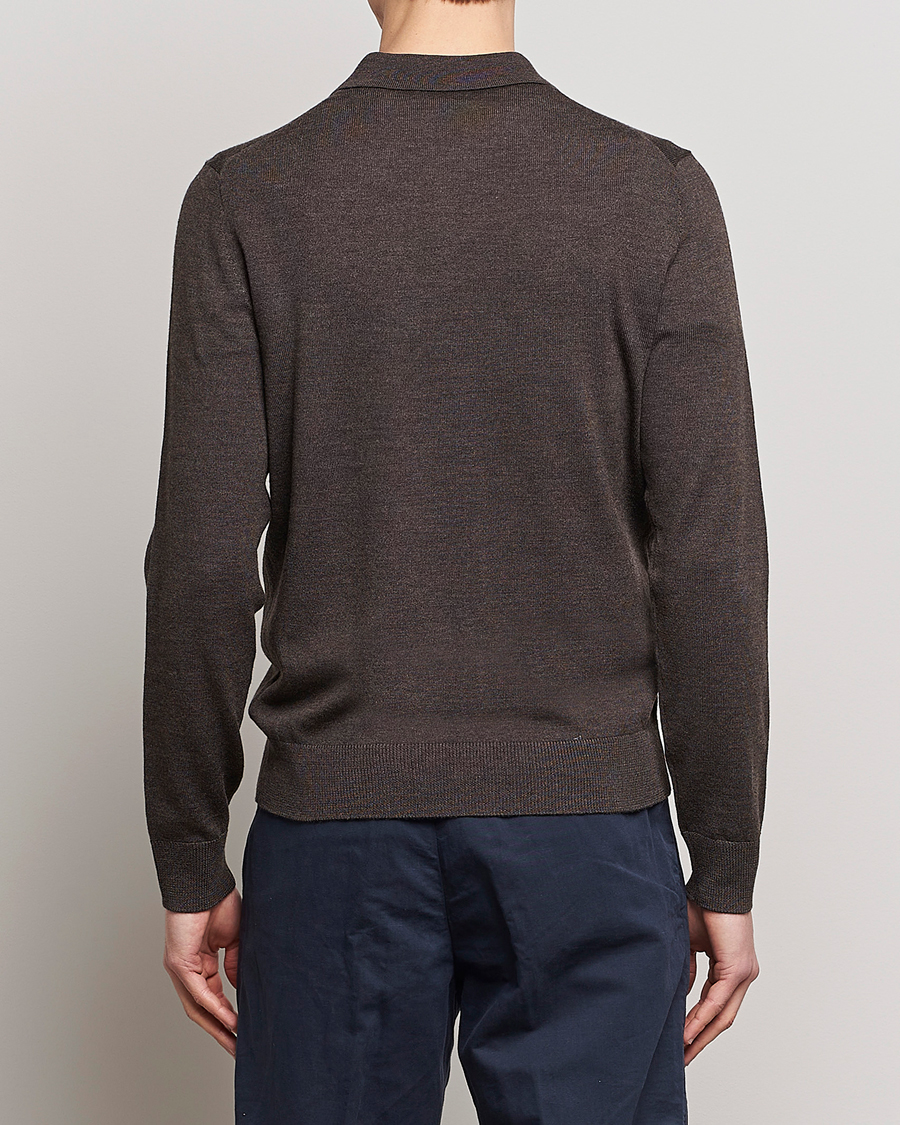 Herre | Trøjer | Morris | Merino Polo Knit Brown