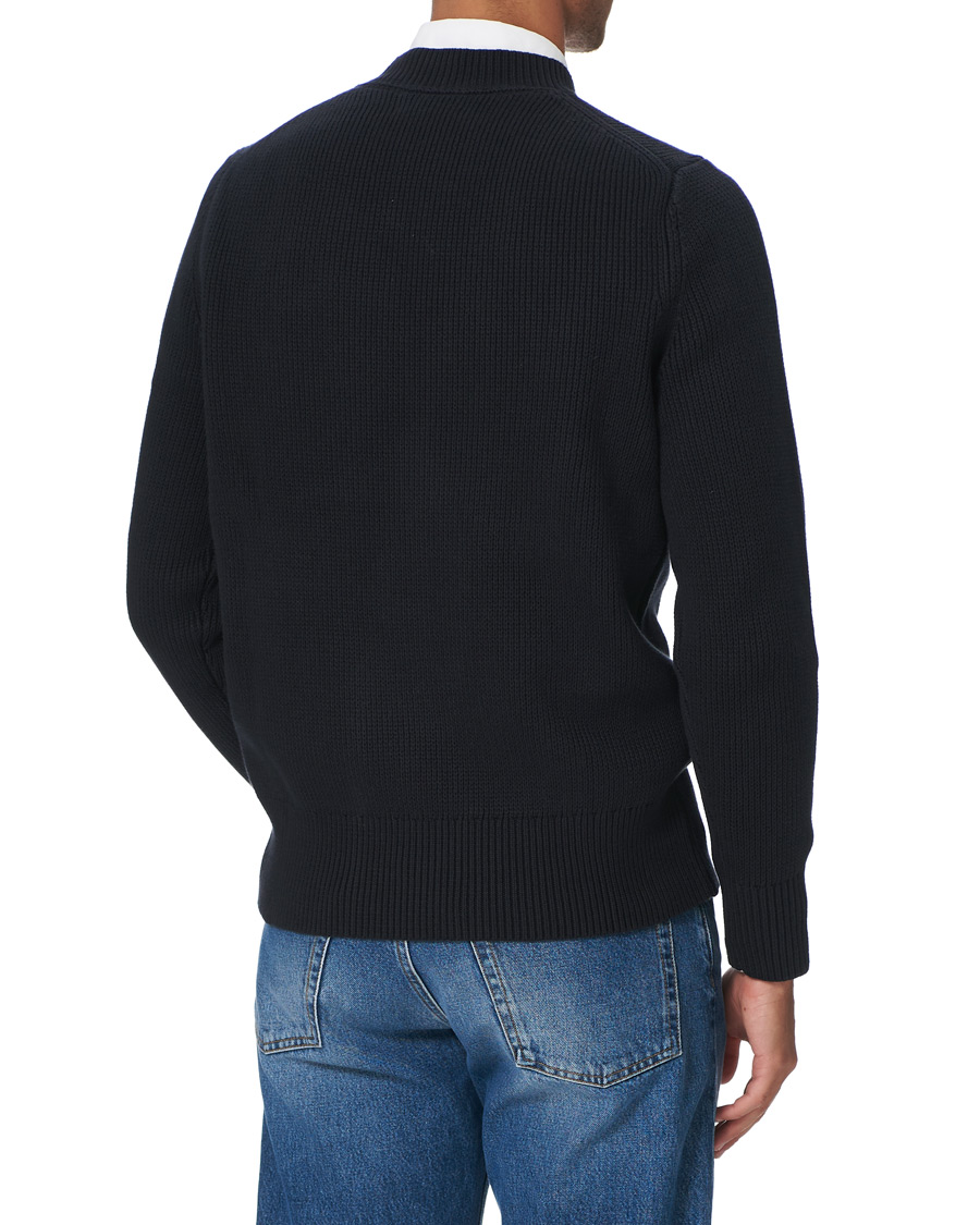Herre | Trøjer | Morris | Bradley Knitted Logo O-Neck Navy