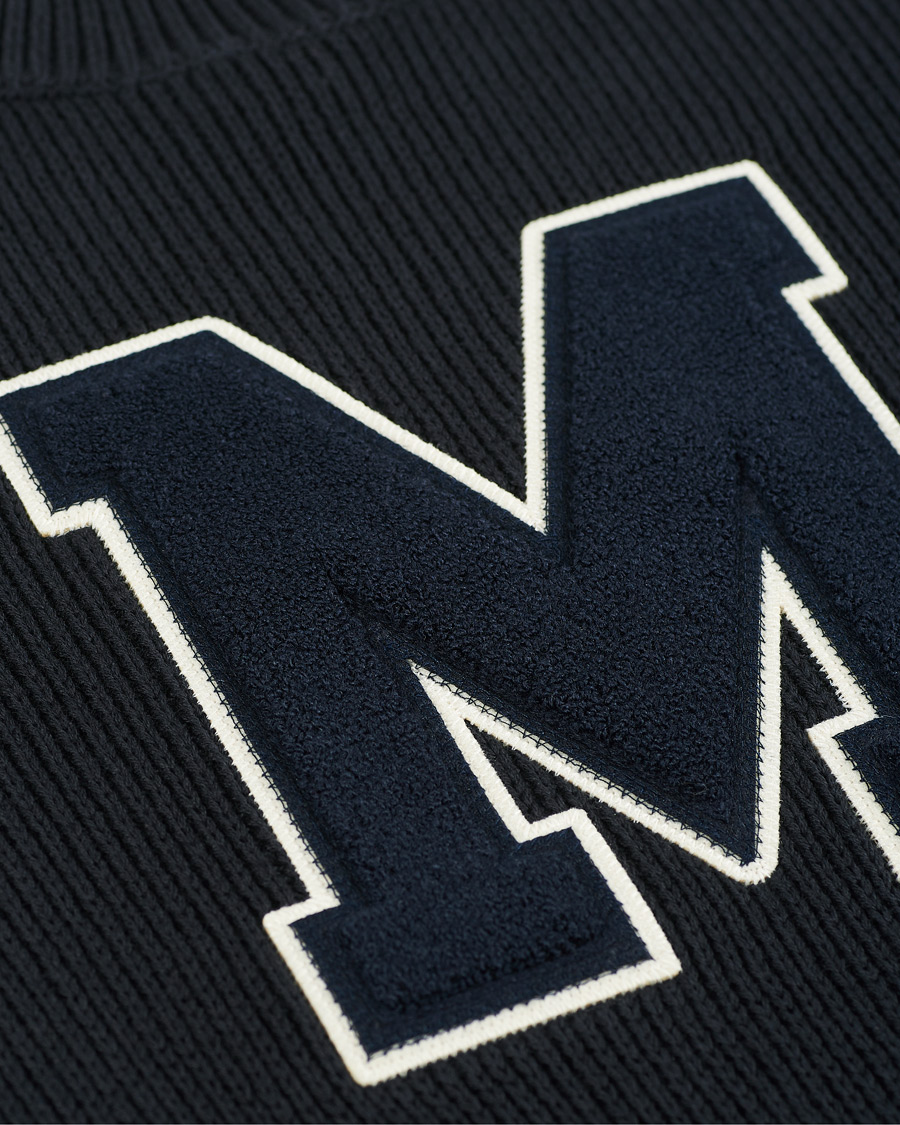 Herre | Trøjer | Morris | Bradley Knitted Logo O-Neck Navy